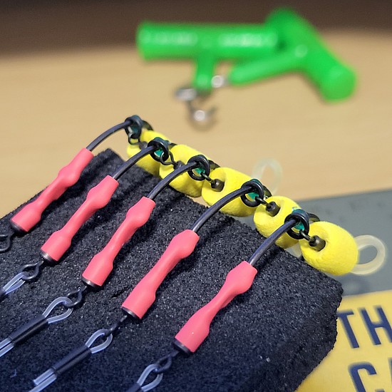 3x Ready Made Turbo German Carp Rigs - Korda Style - Clear Or Camo Boom - Anti Tangle - 25lb Amnesia